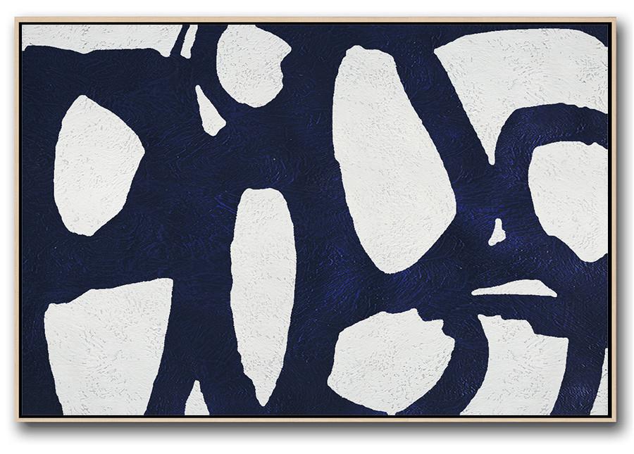 Horizontal Navy Blue Minimal Art #NV151C - Click Image to Close